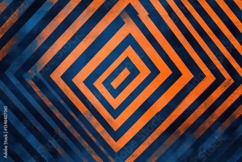 Obraz na płótnie Blue and Orange Abstract Geometric Background. w salonie
