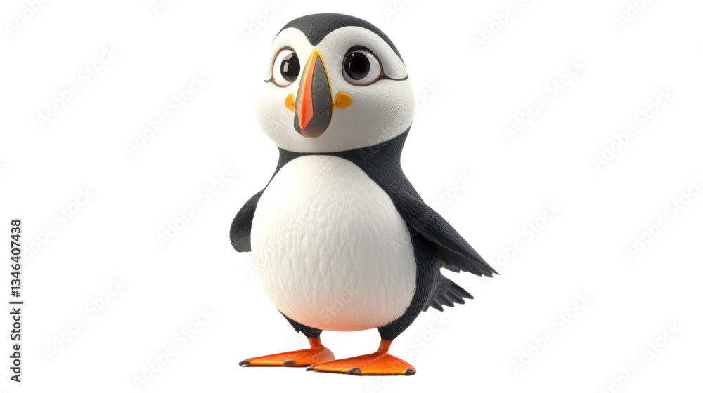 Naklejka premium 3D penguin isolated on white background 