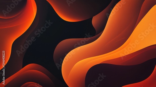 Obraz na płótnie Curved Lines on a Dark Brown Background w salonie