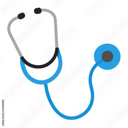Stethoscope Heart Illustration. A clip art illustration of a stethoscope vector on a white background.