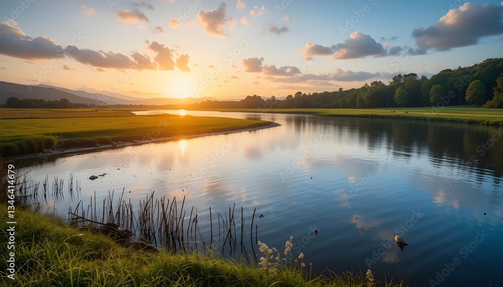 Fototapeta premium sunrise over the river