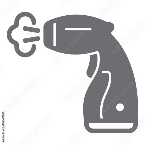 Steamer for clothes solid icon, laundry service concept. Vector graphics. Electric steam device tool sign on white background, glyph style icon for mobile or web design.