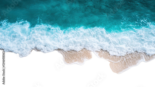 Fototapeta Naklejka Na Ścianę i Meble -  Soft waves washing golden sand on transparent background