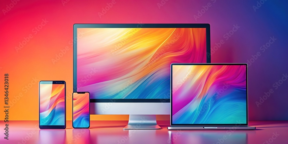Fototapeta premium Multi-Screen Mockup - UI UX Design Inspiration