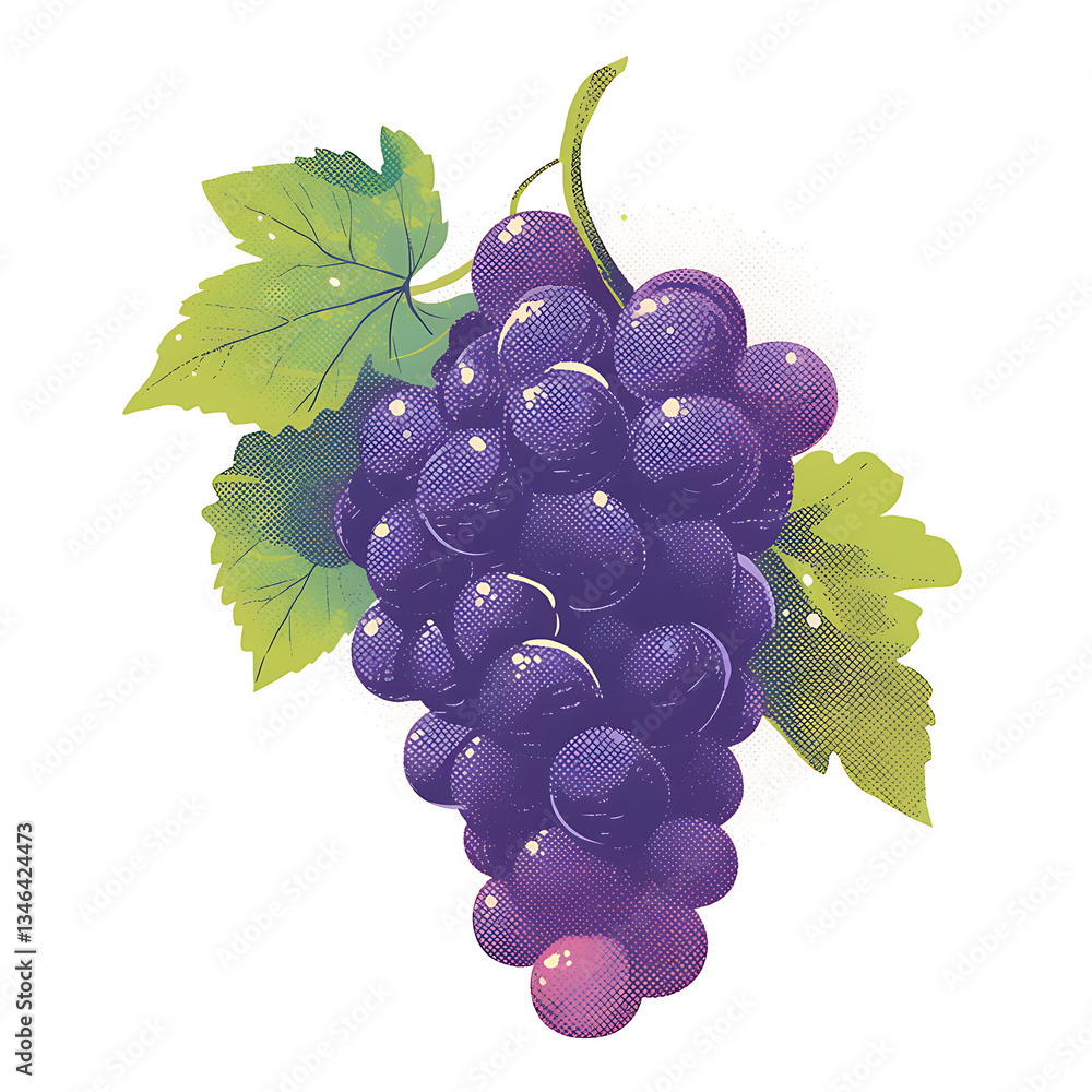 Fototapeta premium Grape fruit illustrator for advertising. Generative AI Illustration