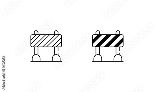 Road Barrier icons set vector stock illustration
