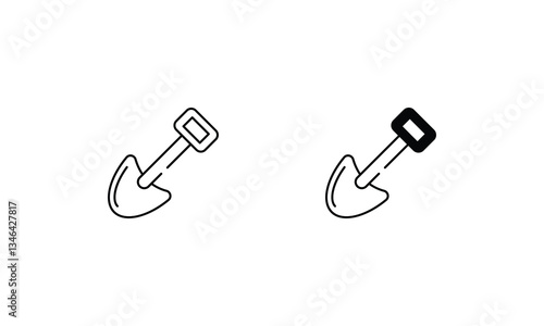 Shovel icons set vector stock illustration