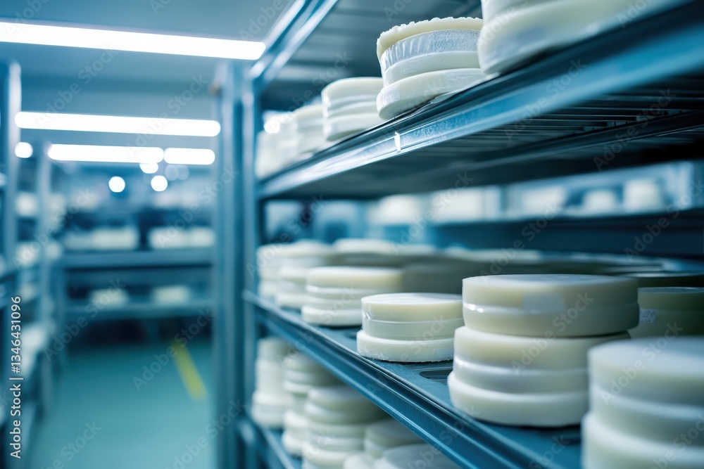 Cheese Maturing in Controlled Environment Photography Cheese Maturing in Controlled Environment Photography