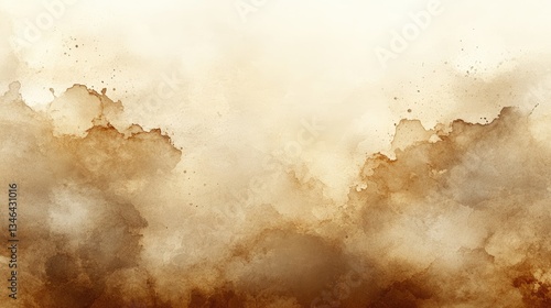 Abstract brown watercolor texture;  background design element