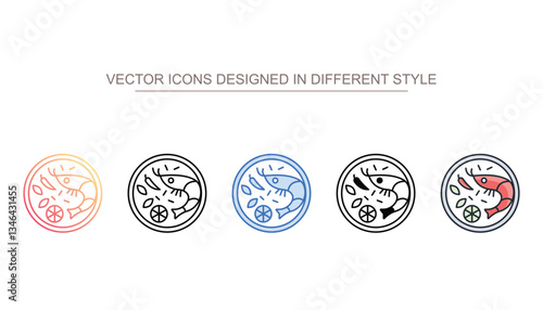 Tom Yum Goong icon design with white background stock illustration