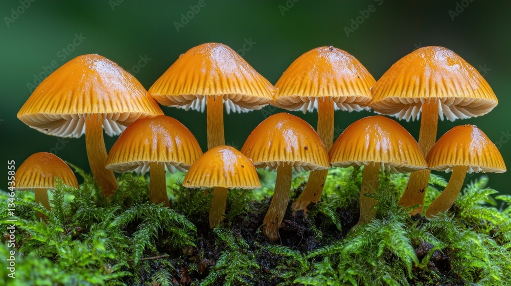 Fototapeta premium Close-up of vibrant orange mushrooms
