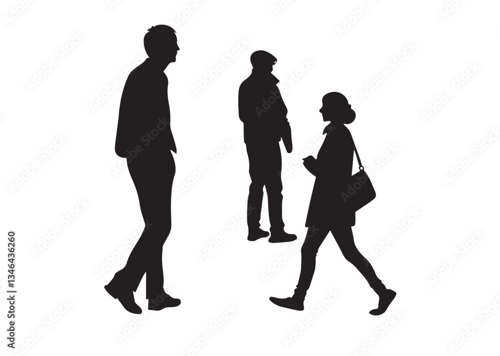 Individual people silhouette black color isolated on white background Vector illustration Individual people silhouette black color isolated on white background Vector illustration
