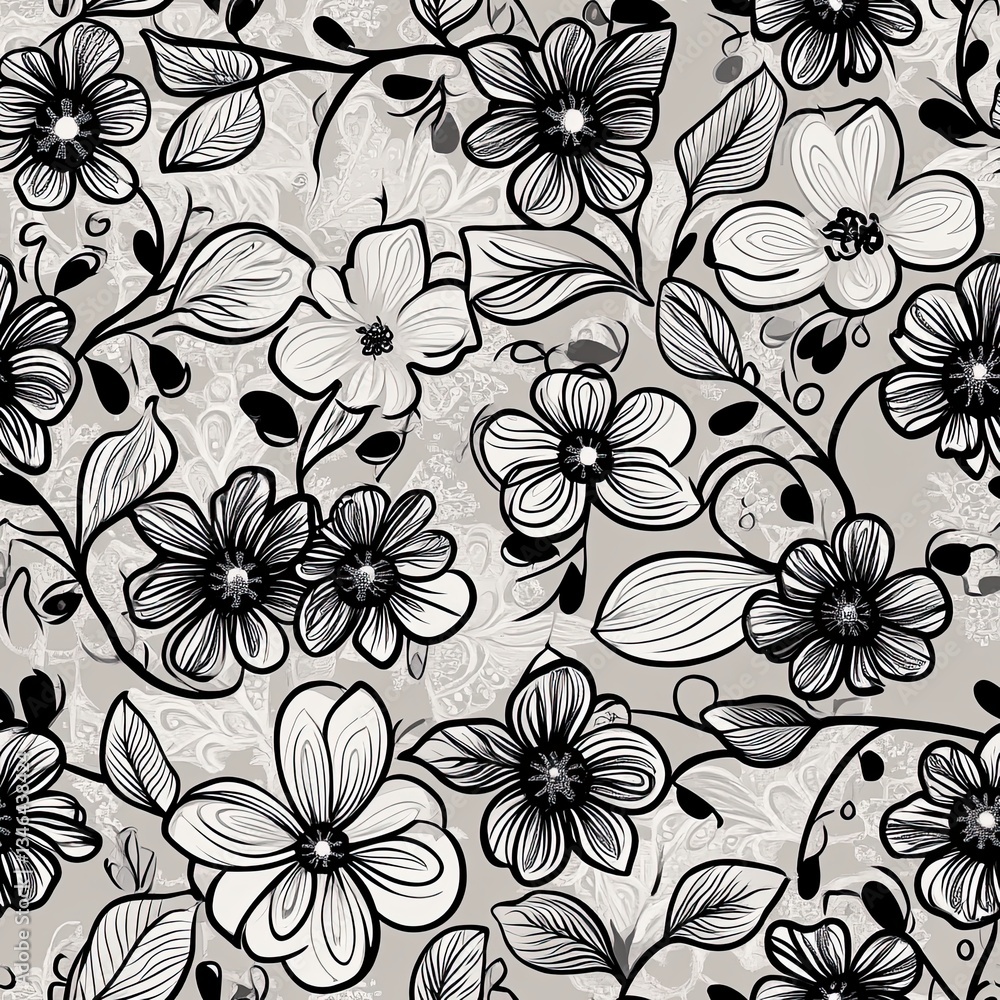 custom made wallpaper toronto digitalFloral Zentangle Vines Seamless Leafy Pattern Design for Textile Wallpaper and Web