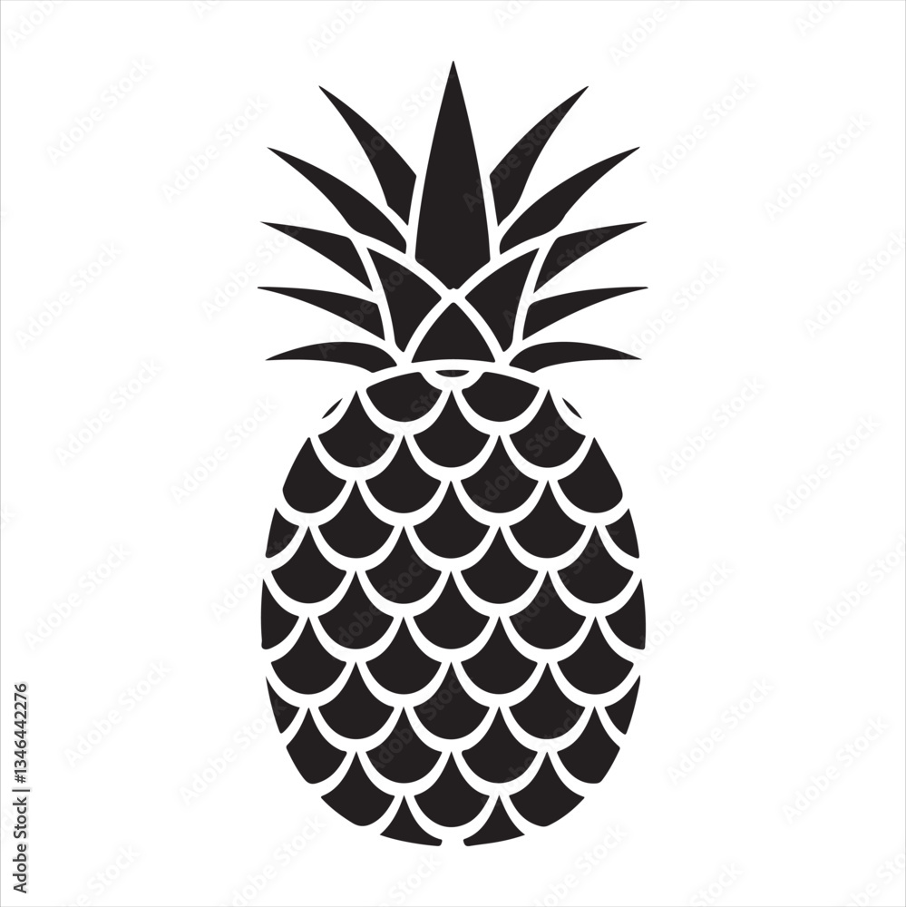 Obraz premium Pineapple vector silhouette illustration 