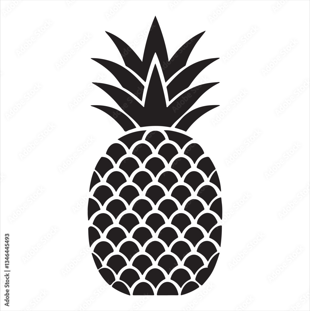 Obraz premium Pineapple vector silhouette illustration 