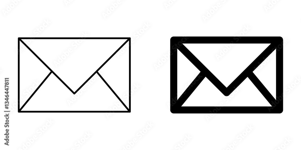 Envelope Icon – Outline and Solid Style Envelope Icon – Outline and Solid Style