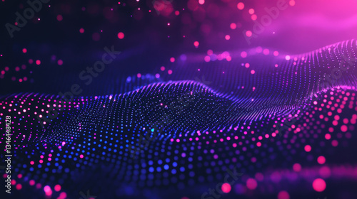 Blue Glow Particle Animation in Abstract Gradient, Embodying Creativity and Innovation