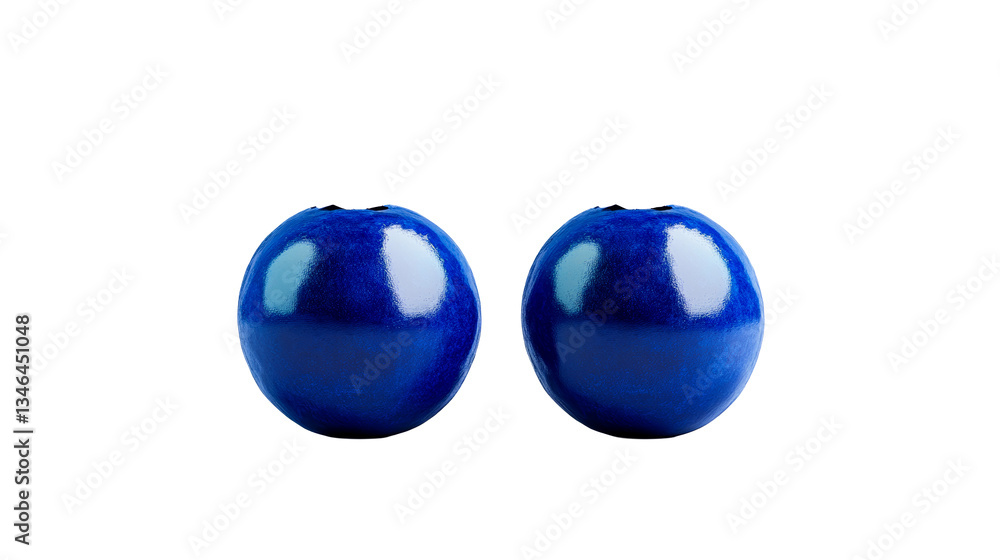 Two glossy blue ceramic apples on a transparent background Two glossy blue ceramic apples on a transparent background