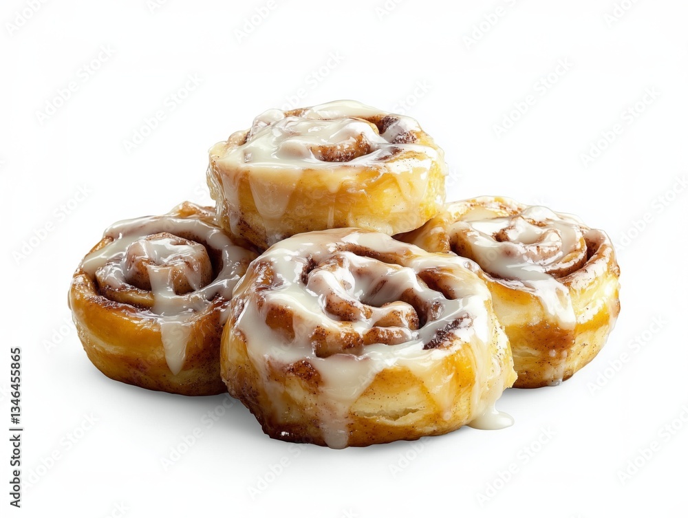 Freshly baked cinnamon rolls covered in icing. Freshly baked cinnamon rolls covered in icing.