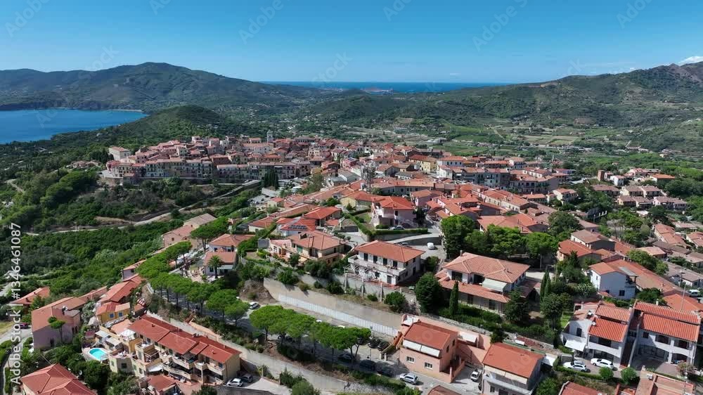 Aerial view of Capoliveri village on Elba Island. Tuscany, Italy Aerial view of Capoliveri village on Elba Island. Tuscany, Italy