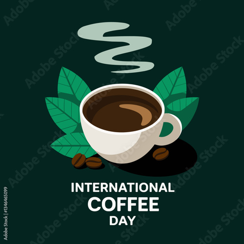 International Coffee Day Celebration Illustration