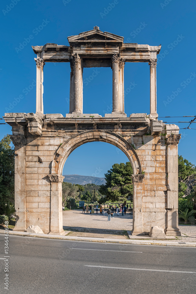 The ancient Arch of Hadrian in the historic center of Athens, Greece The ancient Arch of Hadrian in the historic center of Athens, Greece