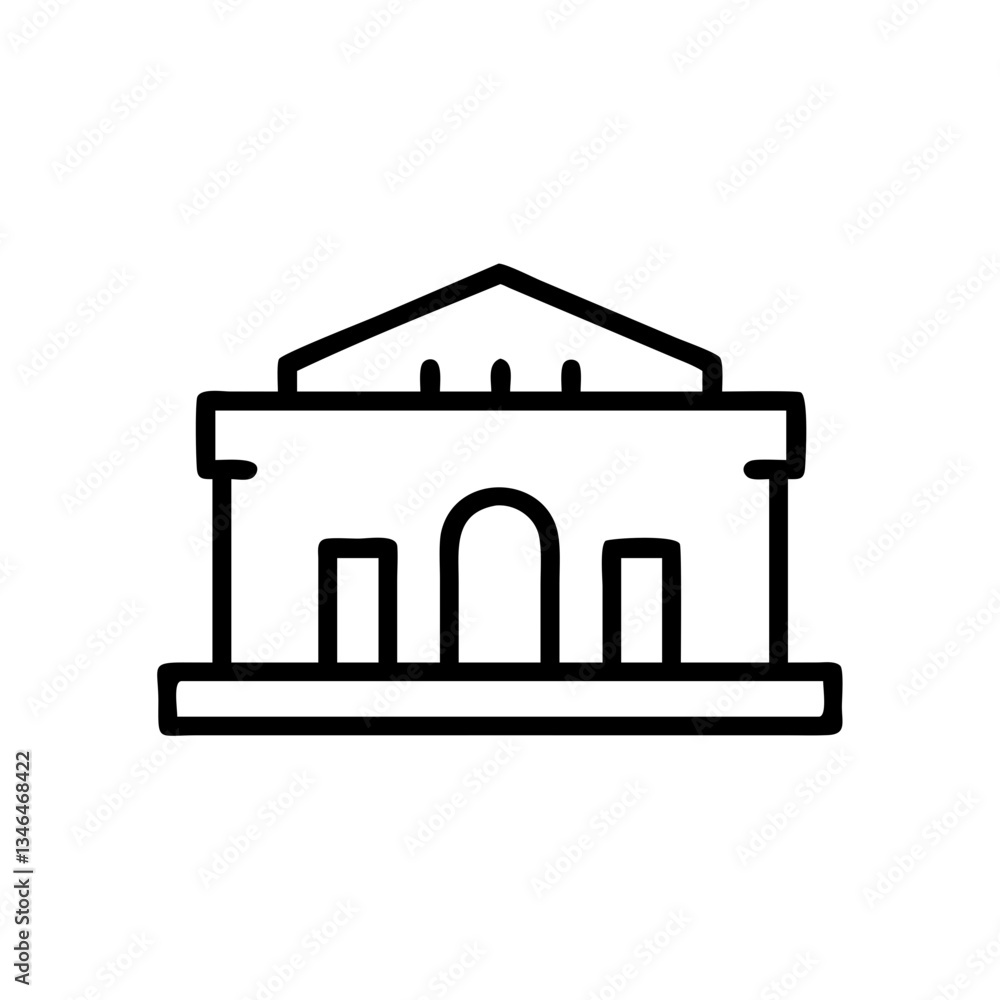 Minimalistic museum building icon on a transparent background
Minimalistic museum building icon on a transparent background