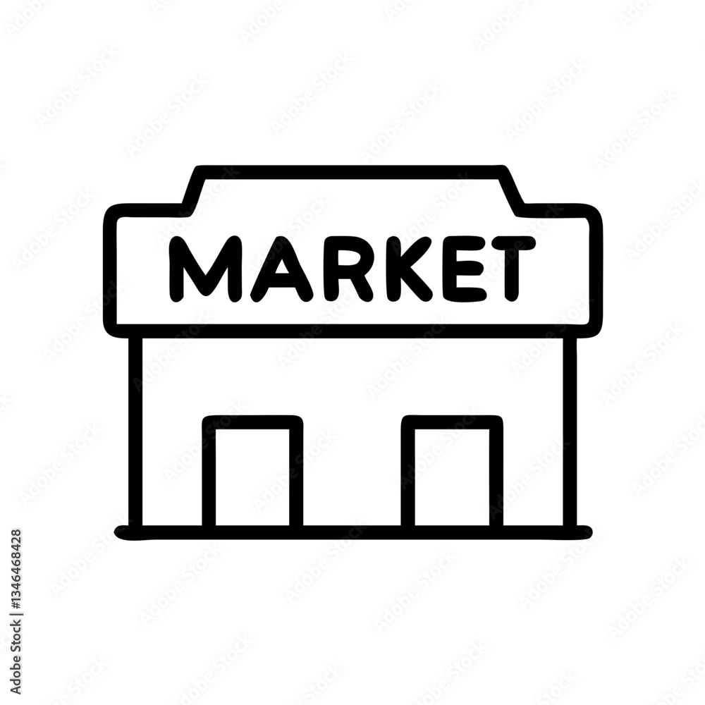 Minimalistic supermarket building icon with a sign on a transparent background
Minimalistic supermarket building icon with a sign on a transparent background