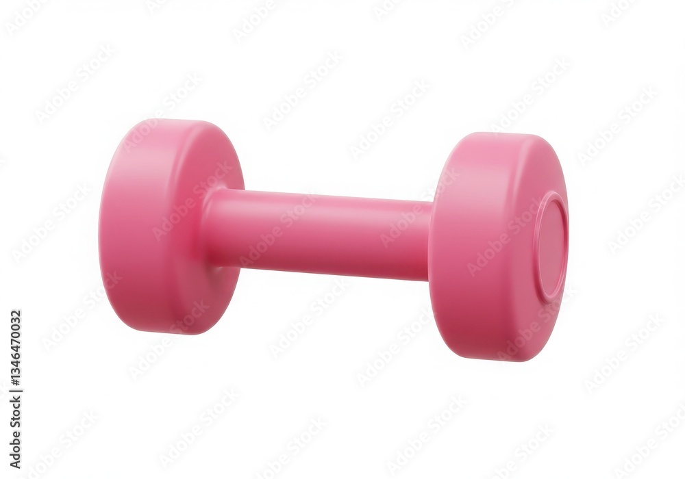 Pink dumbbell for a fitness workout realistic 3D isolated on White transparent background, Ai Genarated Pink dumbbell for a fitness workout realistic 3D isolated on White transparent background, Ai Genarated