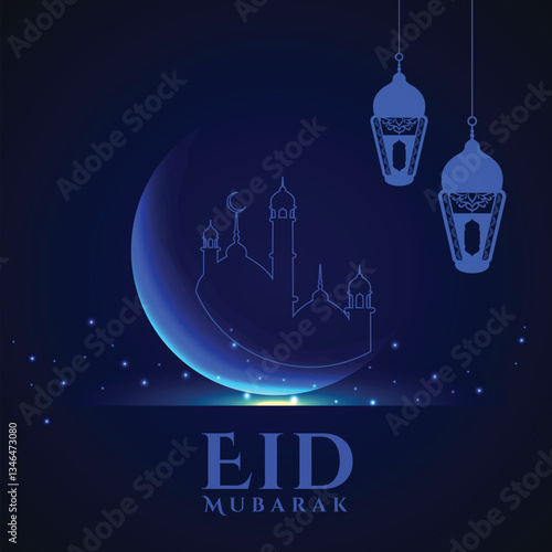 Eid mubarak festival decorative greeting background