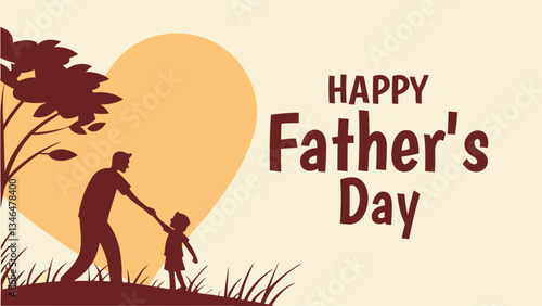 Happy Father's Day Vector Banner Illustration Design
