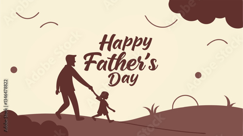 Happy Father's Day Vector Banner Illustration Design