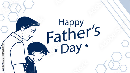 Happy Father's Day Vector Banner Illustration Design