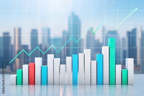 Wallpaper Mural Asset 3D Stock Trading Graph. Finance and Investment Concept. Torontodigital.ca