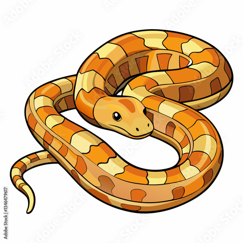vector illustration of a cartoon boa constrictor