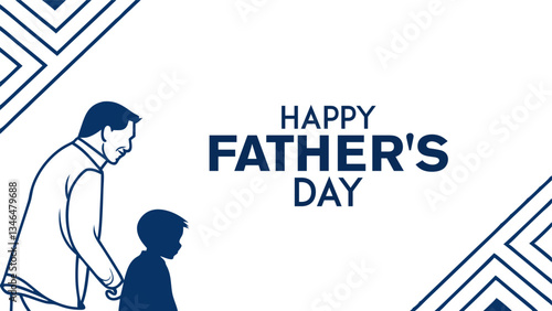 Happy Father's Day Vector Banner Illustration Design