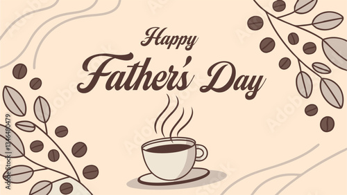 Happy Father's Day Vector Banner Illustration Design