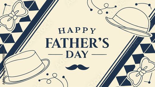 Happy Father's Day Vector Banner Illustration Design