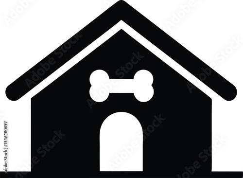 dog house silhouette vector,pet house icon vector
