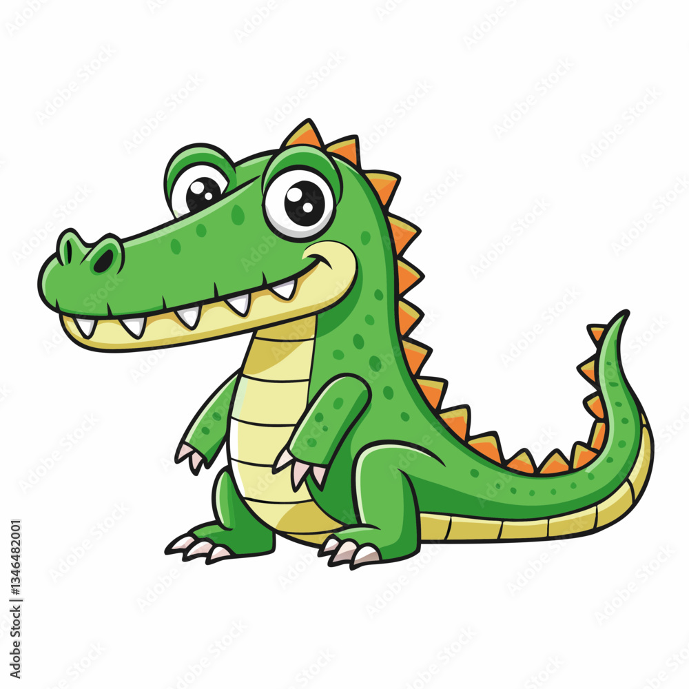 Naklejka premium cartoon crocodile isolated on white