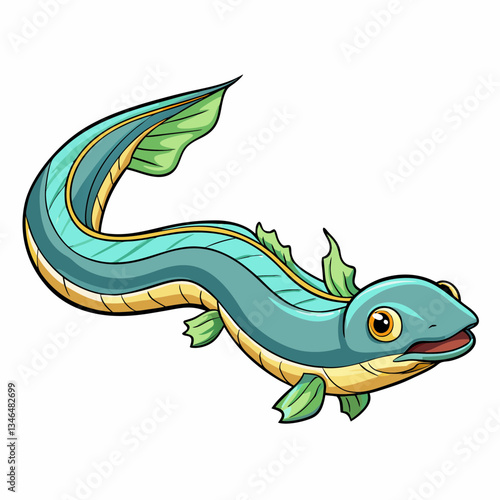 vector illustration of eel cartoon