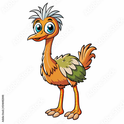 vector illustration of cartoon emu
