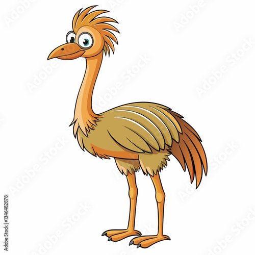 vector illustration of cartoon emu