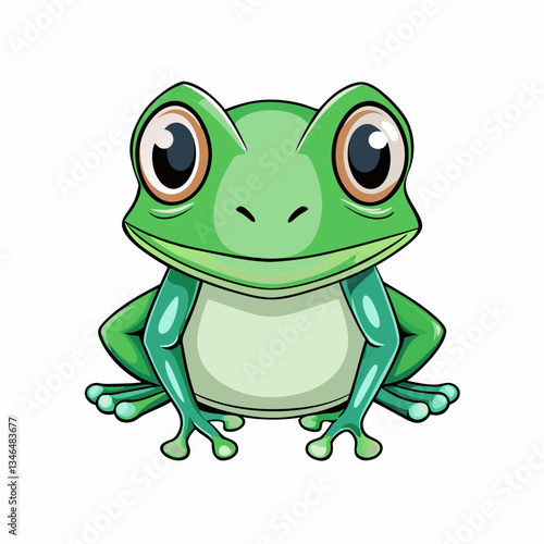 green frog vector illustration