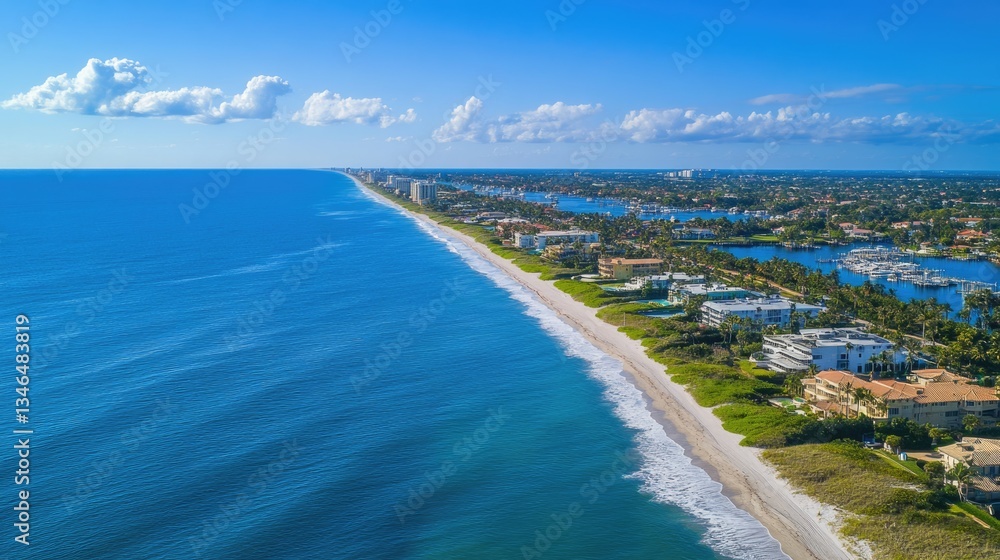 Fototapeta premium Delray Beach, Florida, USA. American Coastal Destination on the Atlantic Background