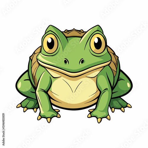 green frog isolated on white