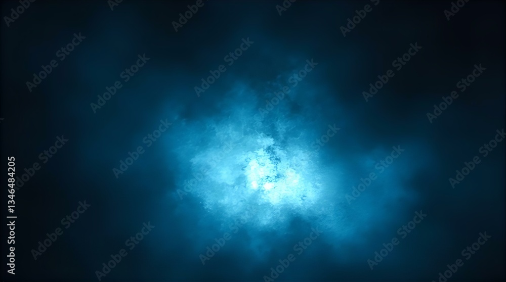 Luminous Blue Cloud on Dark Background Moody Art Luminous Blue Cloud on Dark Background Moody Art