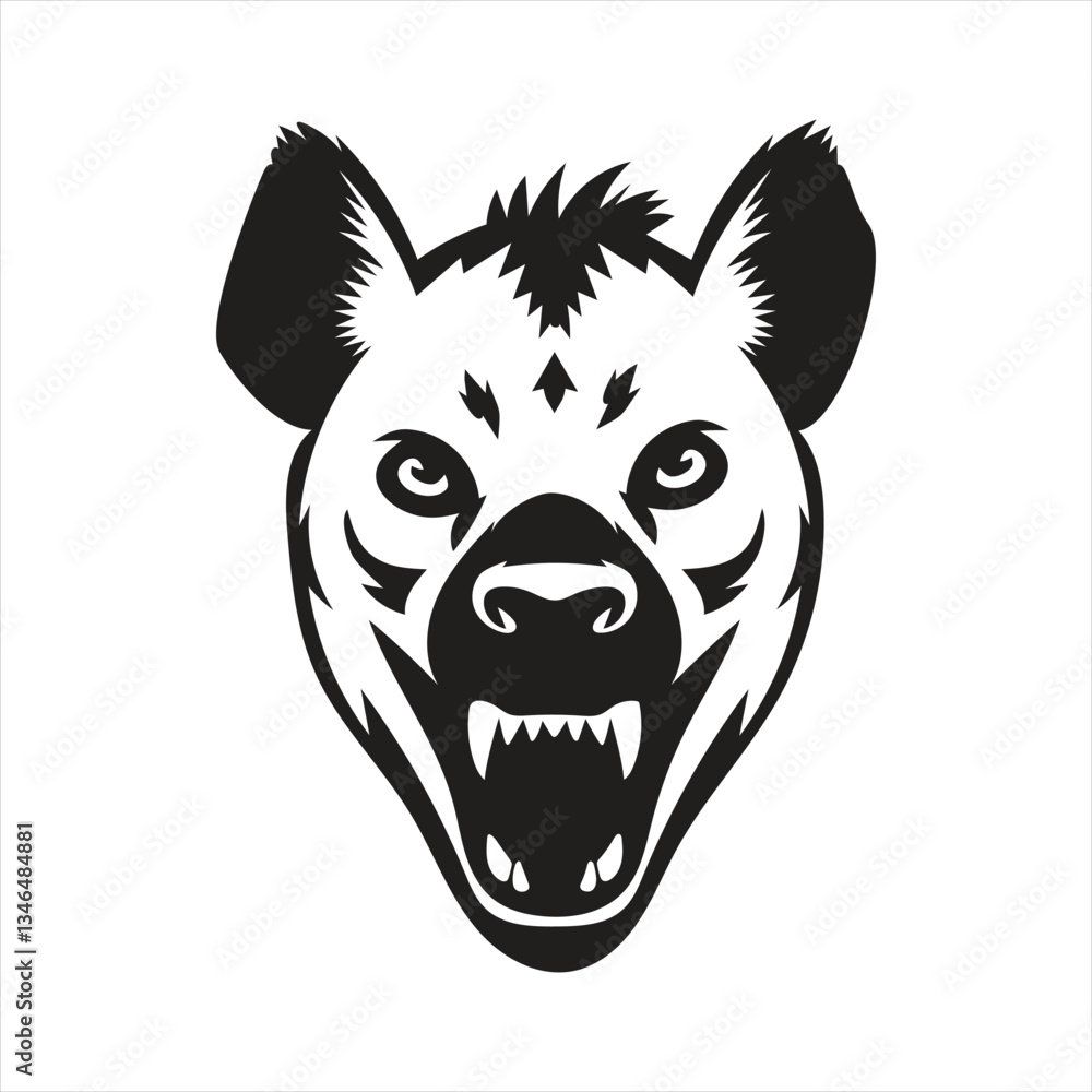 A vector illustration of a hyena head silhouette logo,Fierce Hyena Head Logo Aggressive Animal Mascot in Black and White Vector and Hyena head logo vector illustration A vector illustration of a hyena head silhouette logo,Fierce Hyena Head Logo Aggressive Animal Mascot in Black and White Vector and Hyena head logo vector illustration