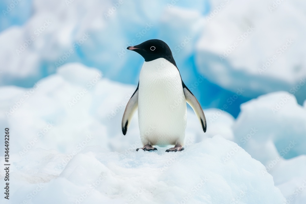 Naklejka premium A group of lovely Antarctic penguins, with their round, plump bodies