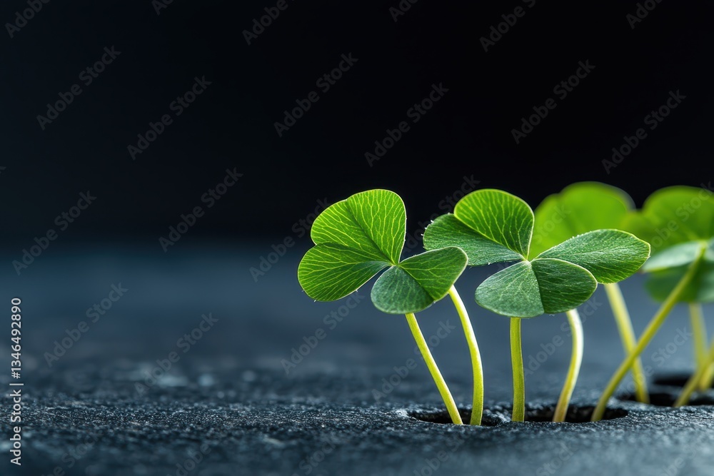 Naklejka premium Four-Leaf Clover Banner
